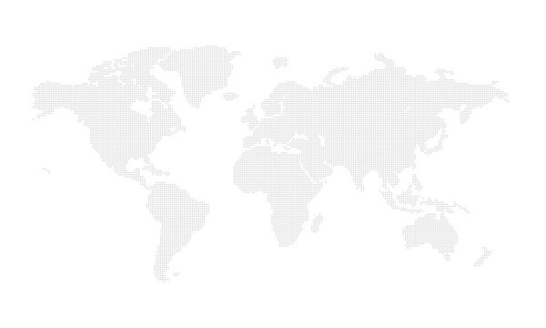 Fototapeta World map from points. Outline world map and continents with dots on white background.