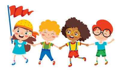 Happy Multi Ethnic Kids Playing Together