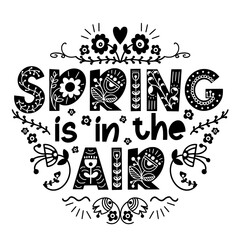 Hello Spring lettering. Spring is in the air. Elements for invitations, posters, greeting cards. Seasons Greetings