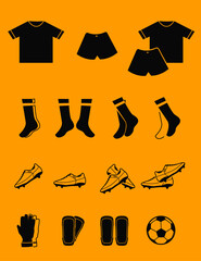 football kit set can be used for icons, clip art. vector art, pop art.