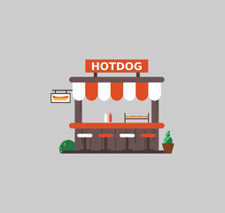 Hot dong Store modern flat art