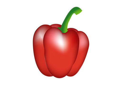 Pimiento rojo o morr&oacute;n sobre fondo blanco