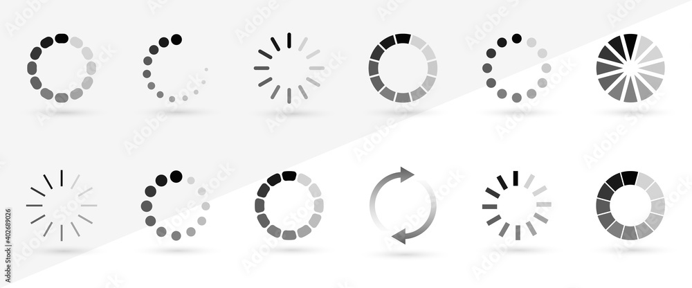 Poster loading icons symbols,