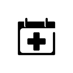 Medical check up glyph line Icon. calendar and date vector illustration on white background