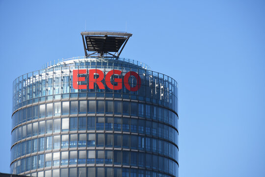 Dusseldorf, North Rhine-Westphalia, Germany - May 15, 2019: ERGO Group headquarters in Dusseldorf, Germany - ERGO is a group of insurance companies owned by Munich Re