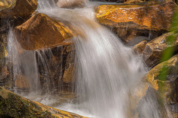 Waterfall on a mountain river in the Carpathians