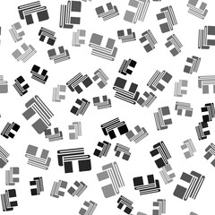 Fototapeta premium Black Towel stack icon isolated seamless pattern on white background. Vector.