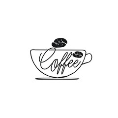 Cup coffee hipster vintage retro logo design classic