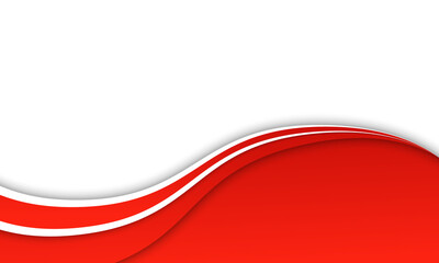 Red wave shape with white lines on white background.