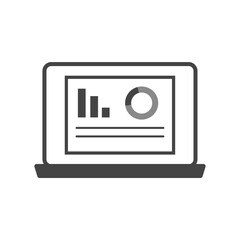 Dashboard icon on monitor cartoon style on white isolated background.
