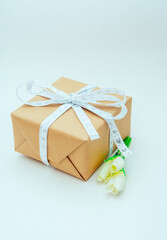 gift boxes with bows on a white background