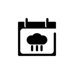 Cloud glyph line Icon. calendar and date vector illustration on white background