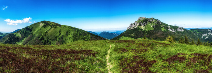 panorama of the mountains in the morning