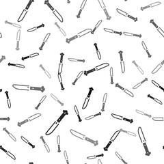 Black Knife icon isolated seamless pattern on white background. Cutlery symbol. Vector.