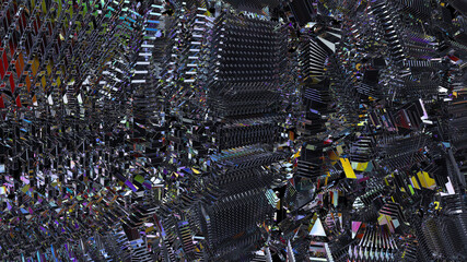 Obraz premium Digital garbage, grange glitch or error. Abstract futuristic cyberspace background