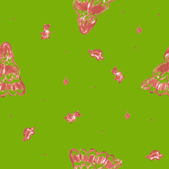 Watercolor seamless pattern background tree, christmas, new year, holiday. Art continuous illustration. Hand drawn abstract art modern