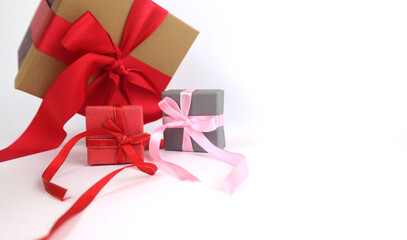 Gift wrapping. Isolated on white. Place for your text.