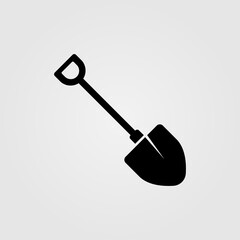 Shovel icon. Gardening concept, digging symbol. Web site page and mobile app design element.