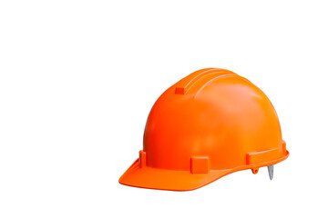 Fototapeta premium Orange hard safety helmet isolated on white background