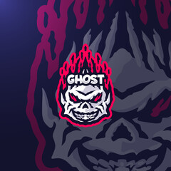 Ghost esport logo mascot gaming team