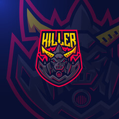Monster esport logo mascot gaming team squad