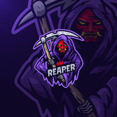 Oni reaper esport logo gaming mascot