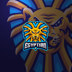 Tiger egyptian esport logo gaming mascot