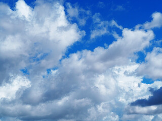 Blue sky and cloud cover.