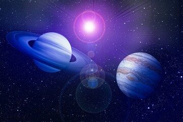 Great Conjunction: Jupiter and Saturn Meet on Solstice. Elements of this image furnished by NASA. 3...