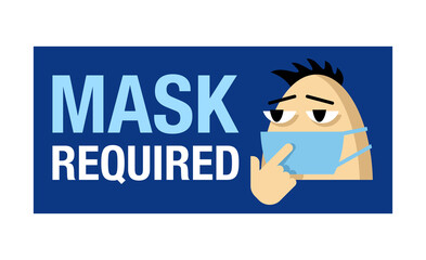 funny cartoon person in face mask