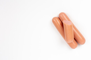 Sausage on white background in studio