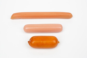 Sausage on white background in studio