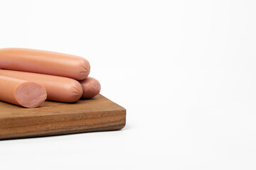 Sausage on white background in studio