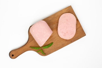 Turkey ham on white background