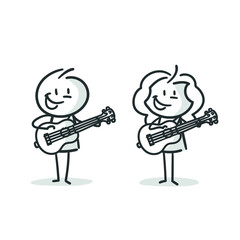 stick figures: guitar, music, musical instrument (no. 32)