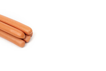 Sausage on white background in studio