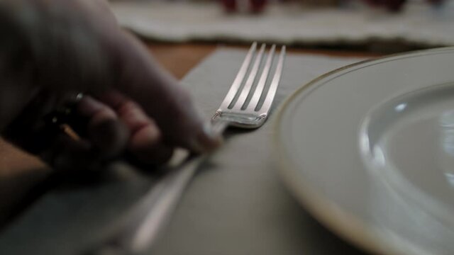 Setting the table for the holidays. Prepare for family coming over during the holidays. Shot in 4k. 