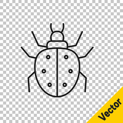 Black line Mite icon isolated on transparent background. Vector.