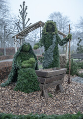 The Christmas decoration at the Tarm cemetery in Denmark