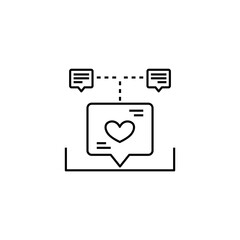 Love chat icon. Icons for messaging, chat and communication. Vector