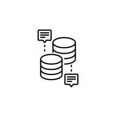 Messaging and chat database icon. Icons for messaging, chat and communication. Vector