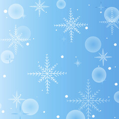 Naklejka na ściany i meble christmas winter background with snowflakes