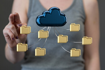 Cloud computing concept.Abstract cloud connection technology background.