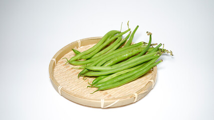 ざるにのっているインゲン豆
