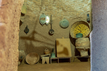 Sanli Urfa, Turkey- September 12 2020: Interior view Harran houses