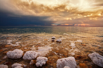 The spring thunder-storm on the Dead Sea