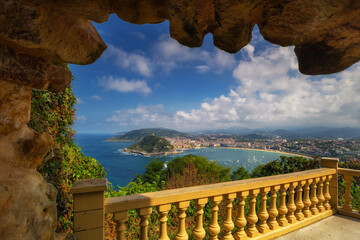 Obraz premium View of Donostia/San Sebastián from Monte Igueldo, Spain, 2018