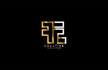 Fototapeta premium Modern Logo Letter FE combination golden vector