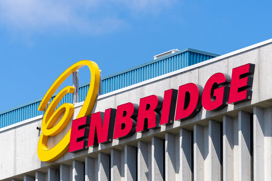 Enbridge company sign on top of building, Toronto, Canada