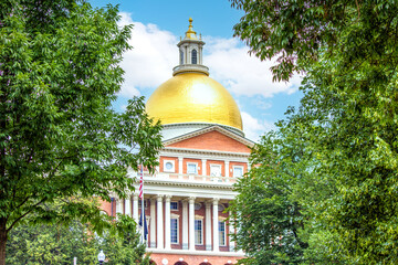 The Massachusetts State House on the Freedom Trail Boston Massachusetts USA